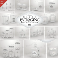 化妆品透明塑料包装瓶vi标签设计效果图智能贴图样机素材PSD模版
