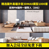 SKY3d模型库 3dmax corona/vray素材PM单体模型库室内沙发模型